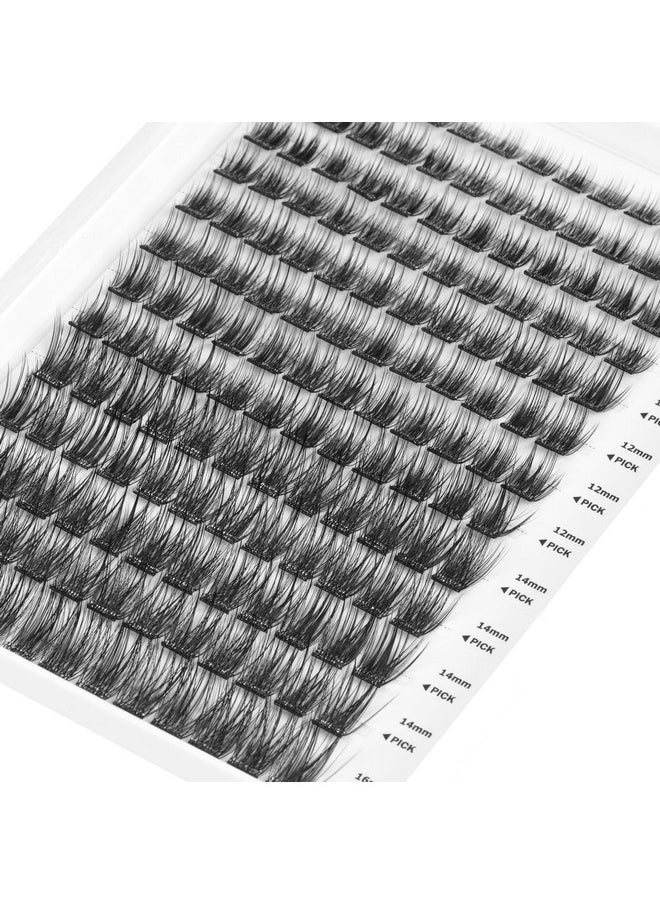 WONSIS Self Adhesive Eyelashes, 156 Pcs Self Adhesive Eyelash Clusters, No Glue Needed, Invisible 2-Strip Tape - Longer Lasting, No Sticky Residue Pre Glued Eyelashes (Volume-Mixed)