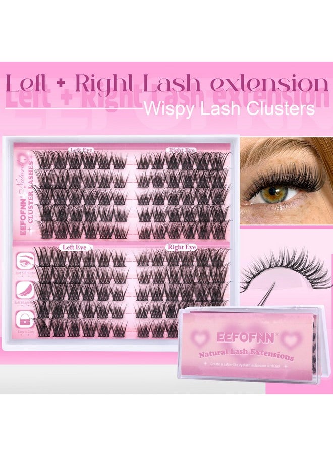 Wispy Lash Clusters Natural Eyelash Clusters C Curl Cluster Eyelash Extensions 11-16 mm Cluster Lashes Left Right Eyelash Extension Cat Eye Lashes Clusters DIY Individual Lashes by Eefofnn