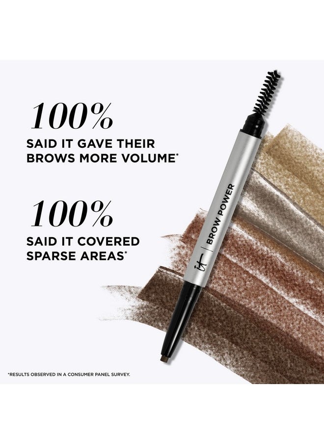 IT Cosmetics Brow Power Eyebrow Pencil - Universal Shades - Long-Lasting Eyebrow Pencil, Budge-Proof Formula - With Biotin - Natural-Looking Brow Pencil with Hair Like Strokes - Built-in Spoolie Brush