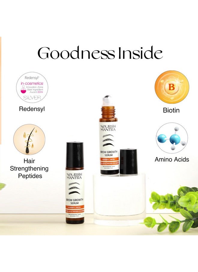 Nourish Mantra Eyebrow Growth Serum | Formulated with Redensyl, Biotin, Peptides & Amino Acids | Natural Eyebrow Serum and Enhancer for Thicker Brows | Brow Enhancing Serum 10 ml