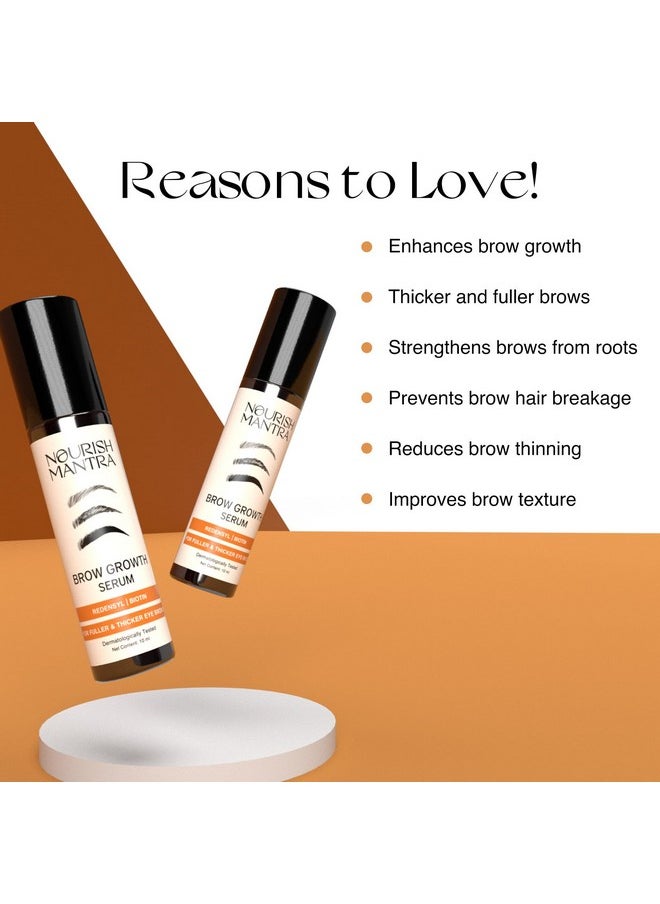 Nourish Mantra Eyebrow Growth Serum | Formulated with Redensyl, Biotin, Peptides & Amino Acids | Natural Eyebrow Serum and Enhancer for Thicker Brows | Brow Enhancing Serum 10 ml