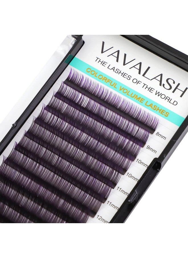 VAVALASH Ombre Colored Lash Extension 0.07 Thickness DD Curl Black Gradient Violet Individual Premium Eyelash Extensions Volume Lash Extension (Black Gradient Violet 0.07 DD, 13-20mm)
