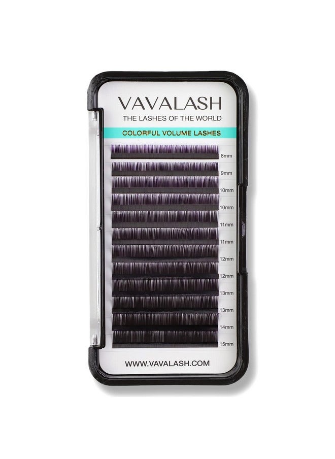 VAVALASH Ombre Colored Lash Extension 0.07 Thickness DD Curl Black Gradient Violet Individual Premium Eyelash Extensions Volume Lash Extension (Black Gradient Violet 0.07 DD, 13-20mm)