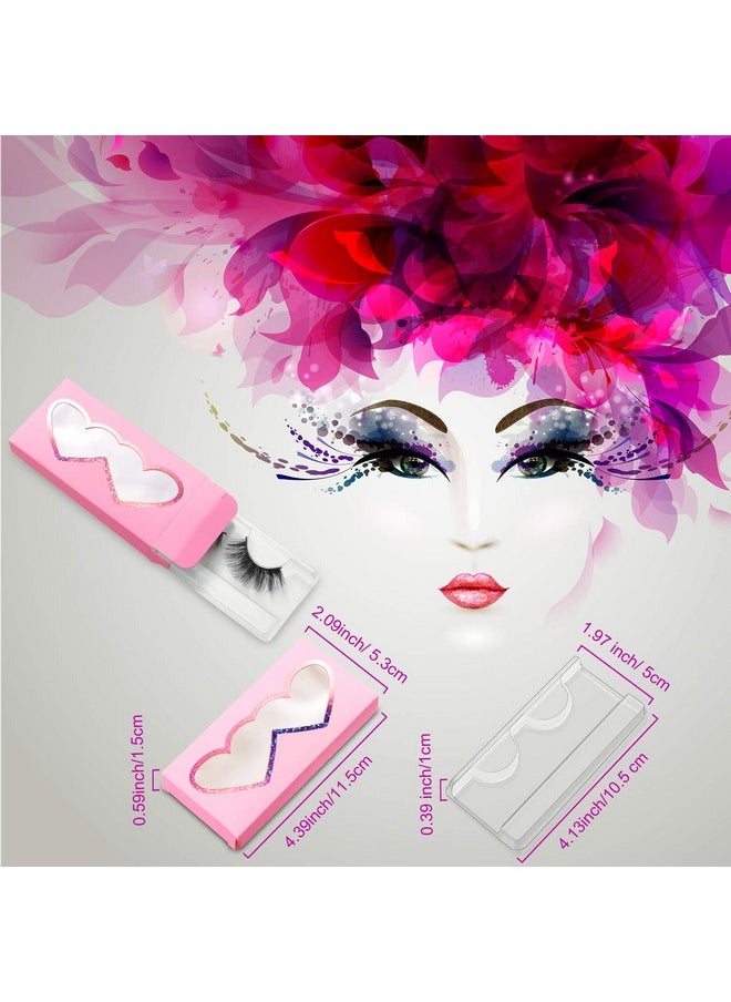 Maitys 60 Pieces Empty Eyelashes Packaging Box and Tray 30 Pieces Empty Eyelash Boxes Pink Lash Packaging Case with 30 Pieces Empty Eyelash Tray False Eyelashes Storage Container