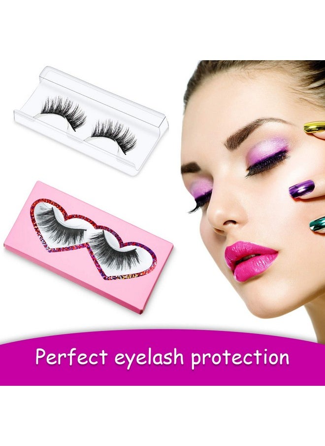 Maitys 60 Pieces Empty Eyelashes Packaging Box and Tray 30 Pieces Empty Eyelash Boxes Pink Lash Packaging Case with 30 Pieces Empty Eyelash Tray False Eyelashes Storage Container