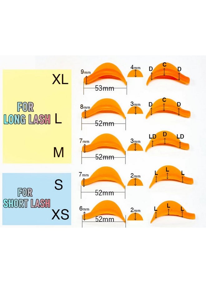Flex C Lash Lift Pads Eyelash Lifting Shields mix 5 Sizes Lamination Roller Guards Soft Silicone Pad Make Lash Perm Easier More Than 100 Application Beautiful Lami Perming Result Won't Eyes