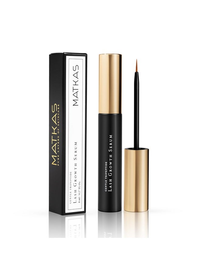 MATKAS Korean Gentle Lash Serum for Eyelash Growth - Eyelash Serum To Grow Lashes Stronger, Thicker, Healthier Eye Lash, Eyelash Growth Serum - Panthenol, Niacinamide, Amino Acids, Vitamin E, Peptides