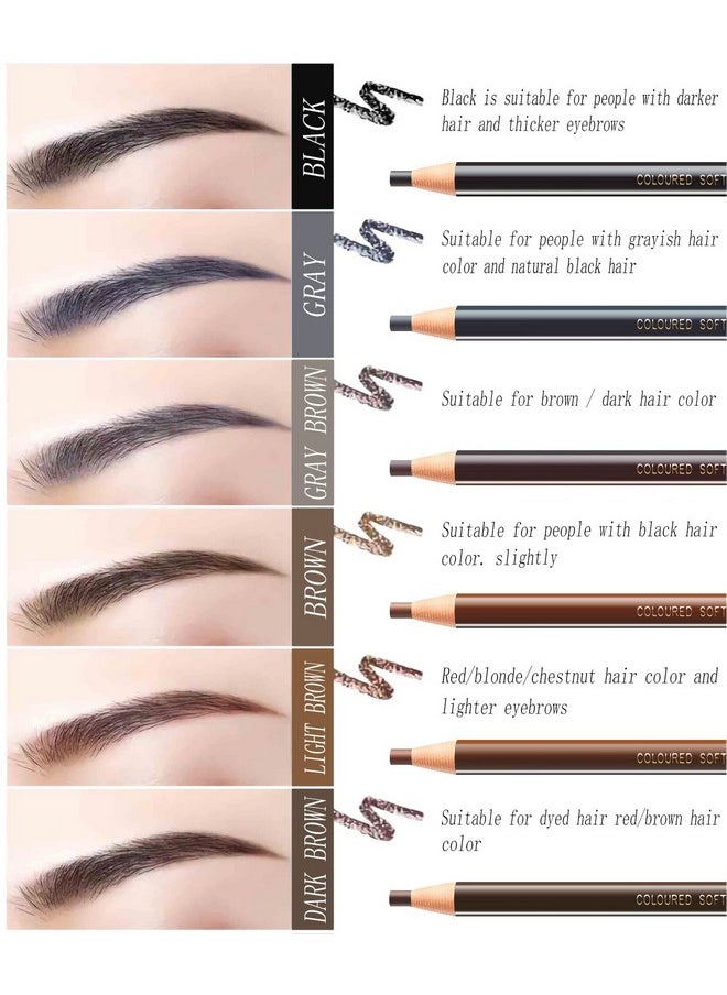 SUMEITANG 12 Pcs Pull Cord Peel-off Dark Brown Eyebrow Pencil，Wooden Hard-core Microblading Eye Brow Pencil For Marking, Filling And Outlining, waterproof and sweat-proof for Professionals & Beginners