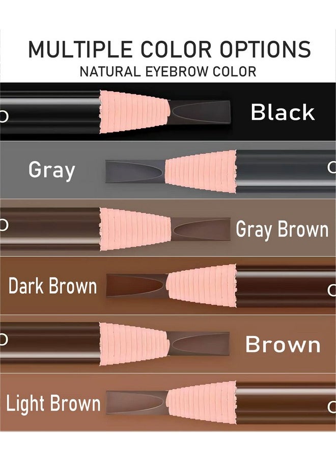 SUMEITANG 12 Pcs Pull Cord Peel-off Dark Brown Eyebrow Pencil，Wooden Hard-core Microblading Eye Brow Pencil For Marking, Filling And Outlining, waterproof and sweat-proof for Professionals & Beginners