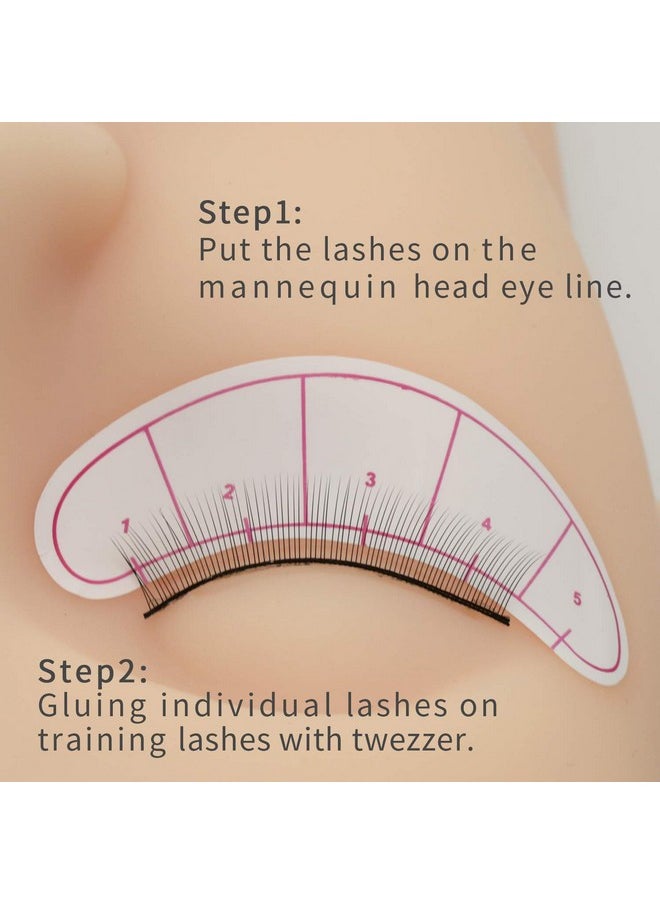 30 Pairs Practice Lashes for Lash Extensions Training Eyelash Extension Supplies Practice Lash Strips Thin Band 8mm Mimic Natural Eyelash for Mannequin Head Lash Tech Must Haves by EMEDA