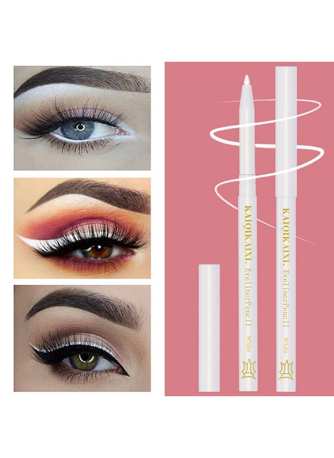 12Pcs White Eyeliner Pencils Professional Use as Highlighter,Lip Line Pen Long-lasting Nice Color Eye Brow Gel Pen Makeup Brow Tint Pencils Beauty Makeup Tools