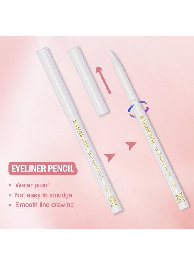 12Pcs White Eyeliner Pencils Professional Use as Highlighter,Lip Line Pen Long-lasting Nice Color Eye Brow Gel Pen Makeup Brow Tint Pencils Beauty Makeup Tools