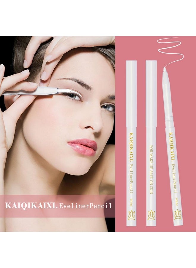 12Pcs White Eyeliner Pencils Professional Use as Highlighter,Lip Line Pen Long-lasting Nice Color Eye Brow Gel Pen Makeup Brow Tint Pencils Beauty Makeup Tools