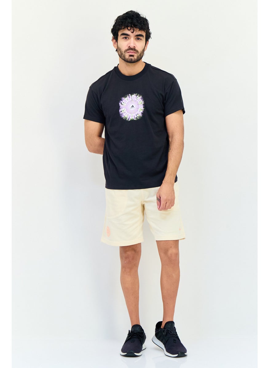 Men Sportswear Fit Short Sleeves Outdoor T-Shirt, Black