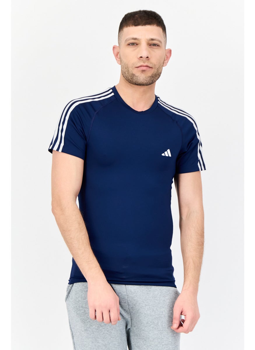 Men Sportswear Fit Short Sleeves Training T-Shirts, Dark Blue