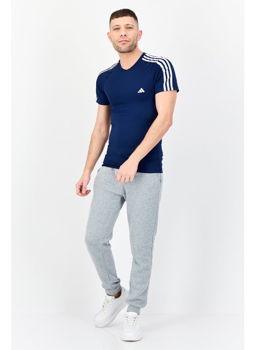Men Sportswear Fit Short Sleeves Training T-Shirts, Dark Blue