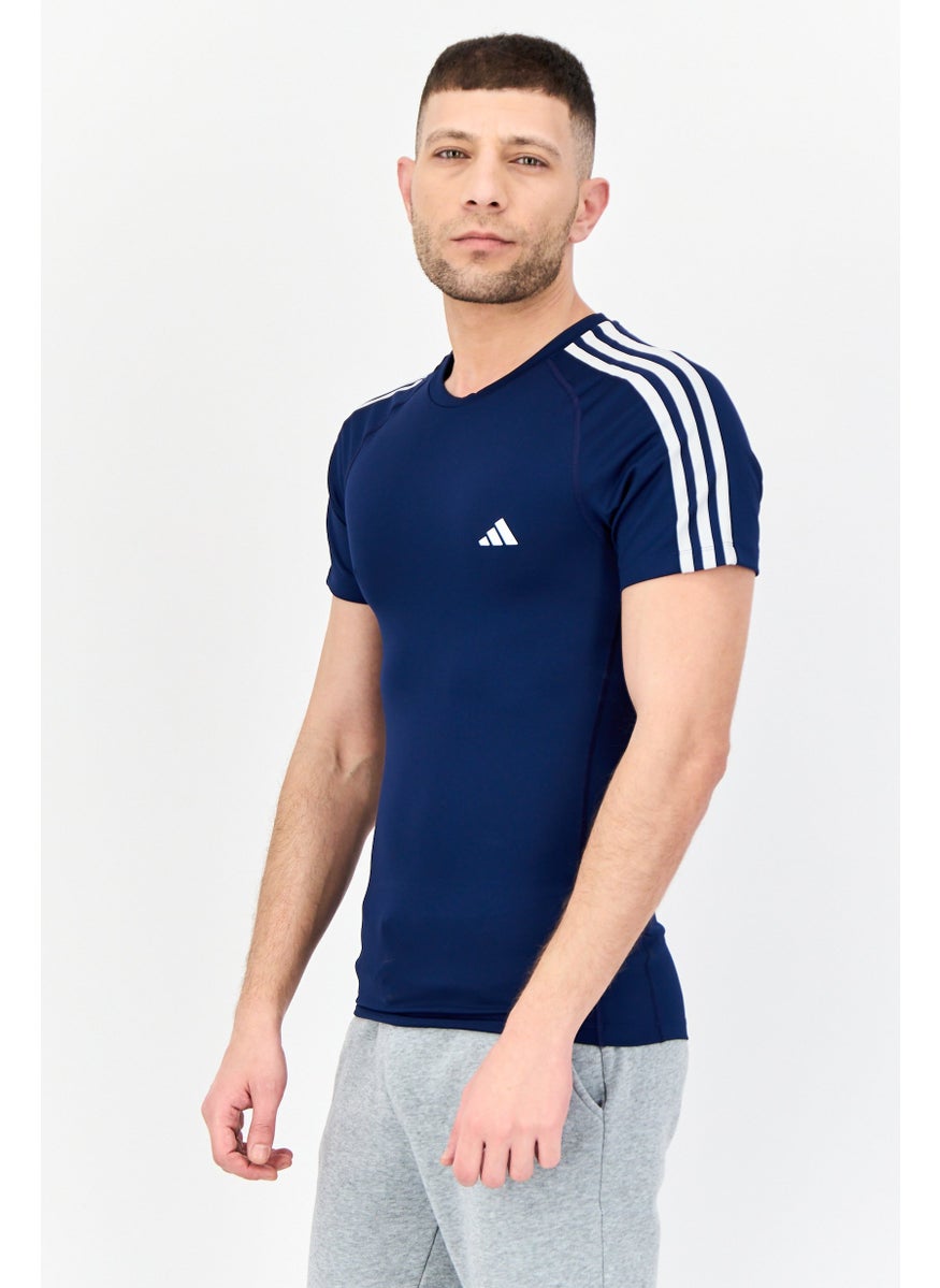 Men Sportswear Fit Short Sleeves Training T-Shirts, Dark Blue