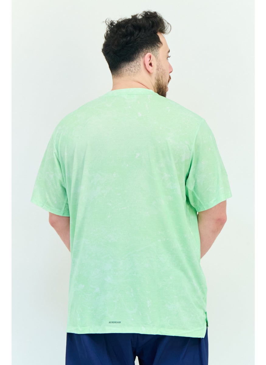 Men Sportswear Fit Short Sleeve Power Workout Training T-Shirt, Light Green