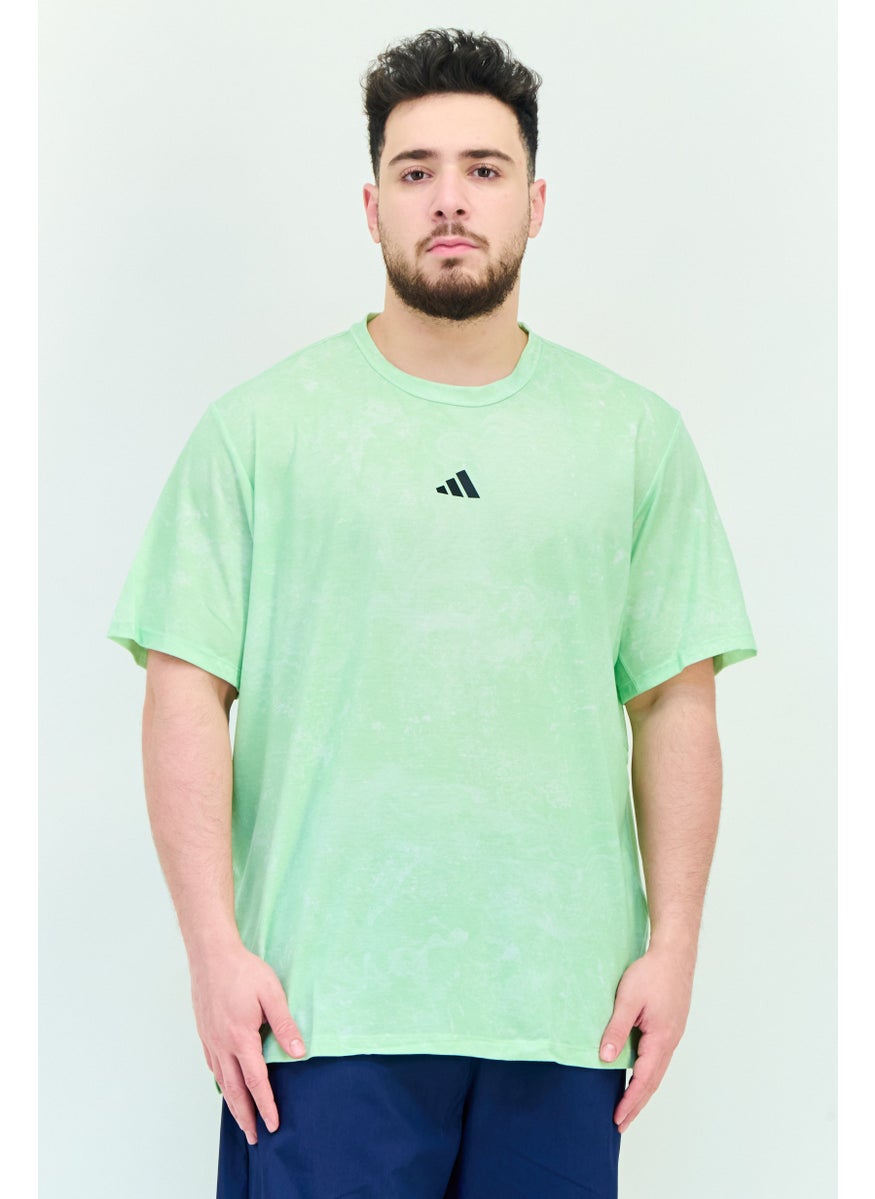 Men Sportswear Fit Short Sleeve Power Workout Training T-Shirt, Light Green