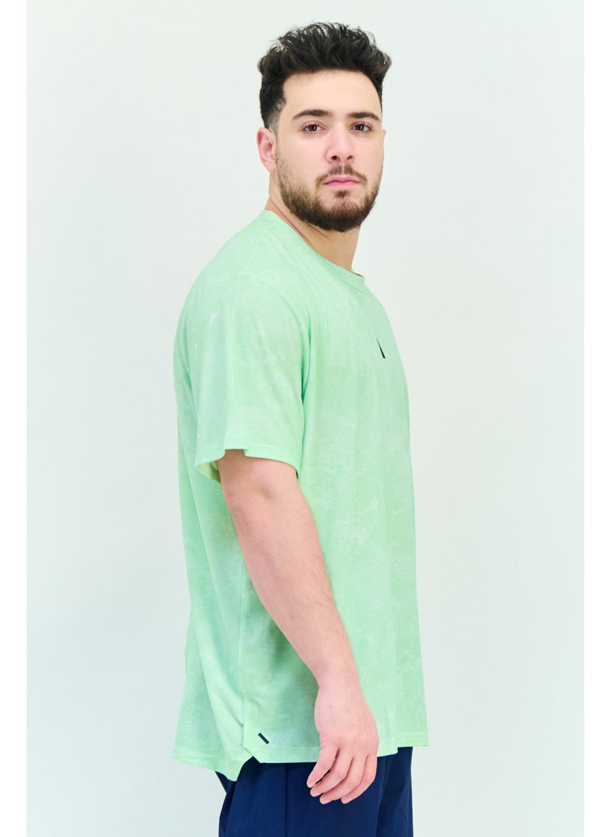 Men Sportswear Fit Short Sleeve Power Workout Training T-Shirt, Light Green