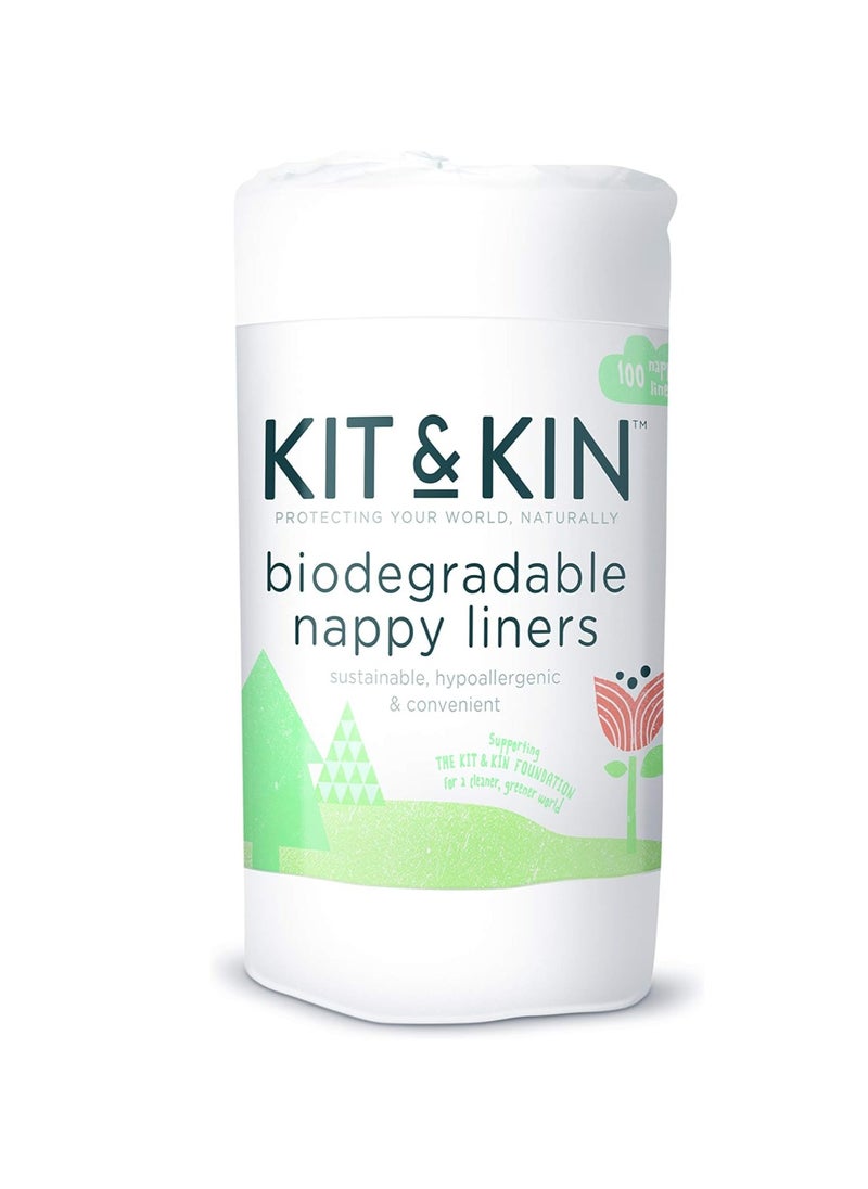 Kit & Kin Biodegradable, Plant-Based Liners for Reusable Nappies - Multipack 3 x Roll of 100