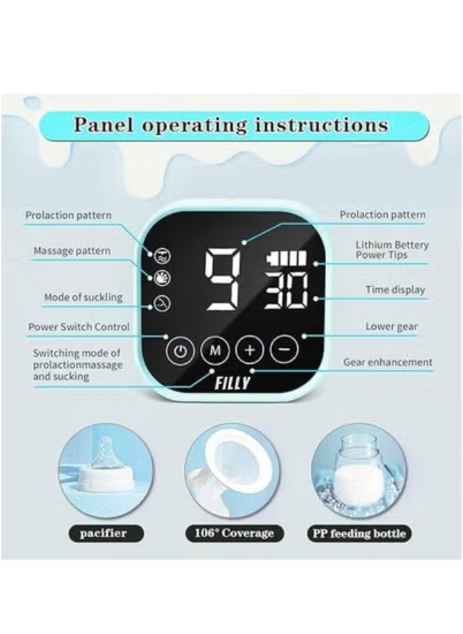 Electric Double Breast Pump with Lactation Function Wearable Hands Free Electric Automatic Breastfeeding Breast Pump with added 250 ml milk storage bags 10 pieces