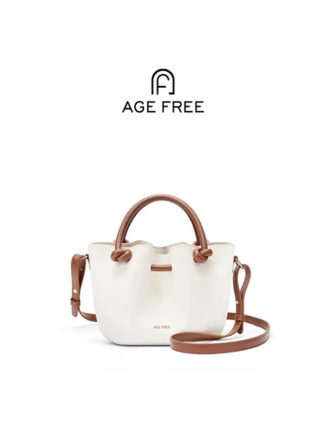 Age-Free Bond Style Sling & Shoulder Bag – White with Brown Accents | Elegant & Versatile Bag for Women and Girls