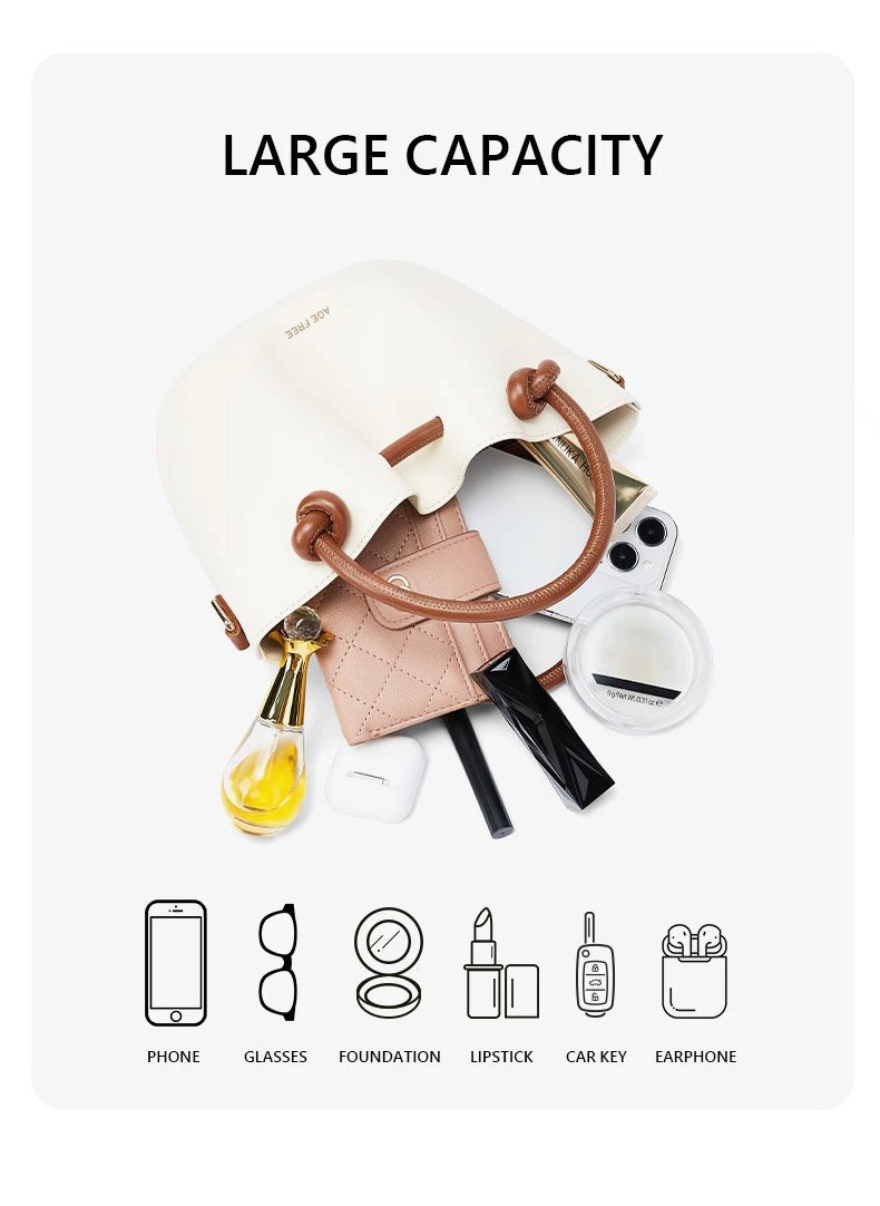 Age-Free Bond Style Sling & Shoulder Bag – White with Brown Accents | Elegant & Versatile Bag for Women and Girls