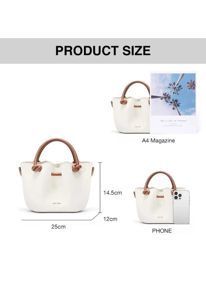 Age-Free Bond Style Sling & Shoulder Bag – White with Brown Accents | Elegant & Versatile Bag for Women and Girls