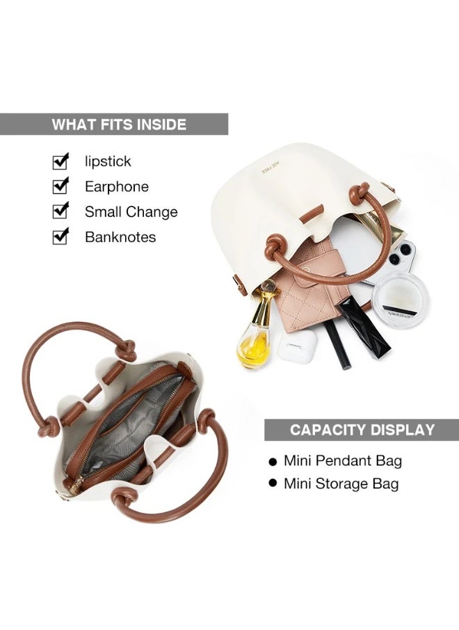 Age-Free Bond Style Sling & Shoulder Bag – White with Brown Accents | Elegant & Versatile Bag for Women and Girls
