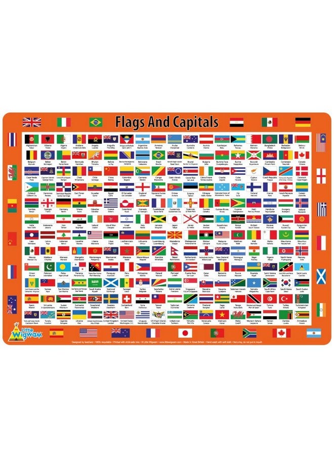 Little Wigwam Flags and Capitals Placemat, Multicolour