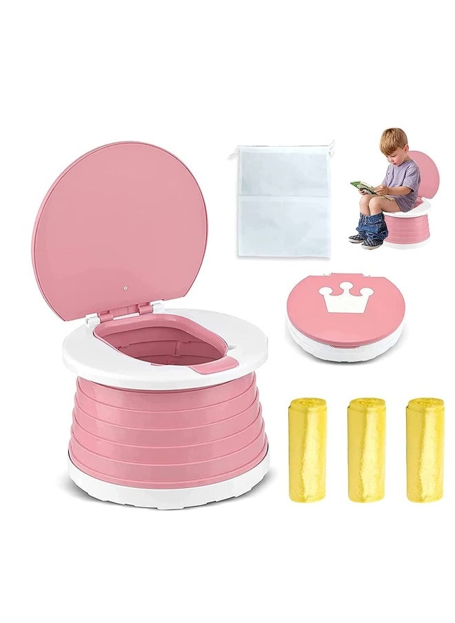 With multifunctional bag portable potty，travel potty seat for toddler，foldable potty seat for toddler travel，Toddlers Training Toilet Seat Emergency Toilet for Car, Camping, Outdoor, indoor