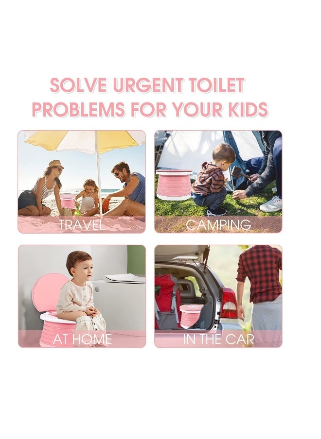 With multifunctional bag portable potty，travel potty seat for toddler，foldable potty seat for toddler travel，Toddlers Training Toilet Seat Emergency Toilet for Car, Camping, Outdoor, indoor
