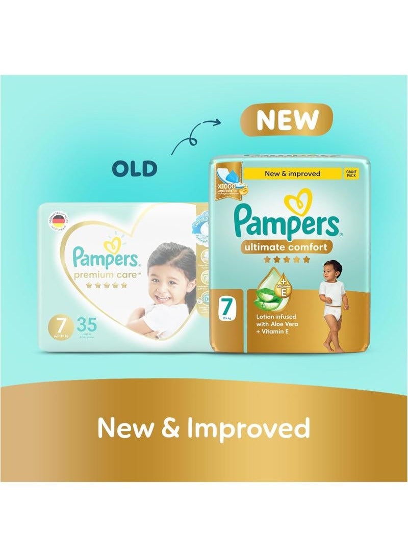 Ultimate Comfort Size 7 15+kg Taped Diapers Lotion Infused With Aloe Vera And Vitamin E Giga Box