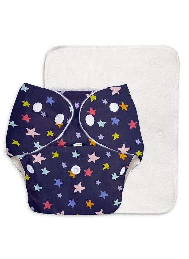 Basic Cloth Diaper | Side Leakage Proof Reusable Cloth Diaper With Quick Dry Ultrathin Pads|Freesize, Rash Free,For Kids 0-3 Yrs|Stay Dry & Lasts Up To 3Hrs - (Assorted) (Basic Pack Of 2)
