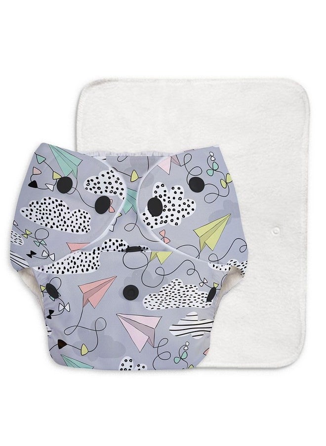Basic Cloth Diaper | Side Leakage Proof Reusable Cloth Diaper With Quick Dry Ultrathin Pads|Freesize, Rash Free,For Kids 0-3 Yrs|Stay Dry & Lasts Up To 3Hrs - (Assorted) (Basic Pack Of 2)
