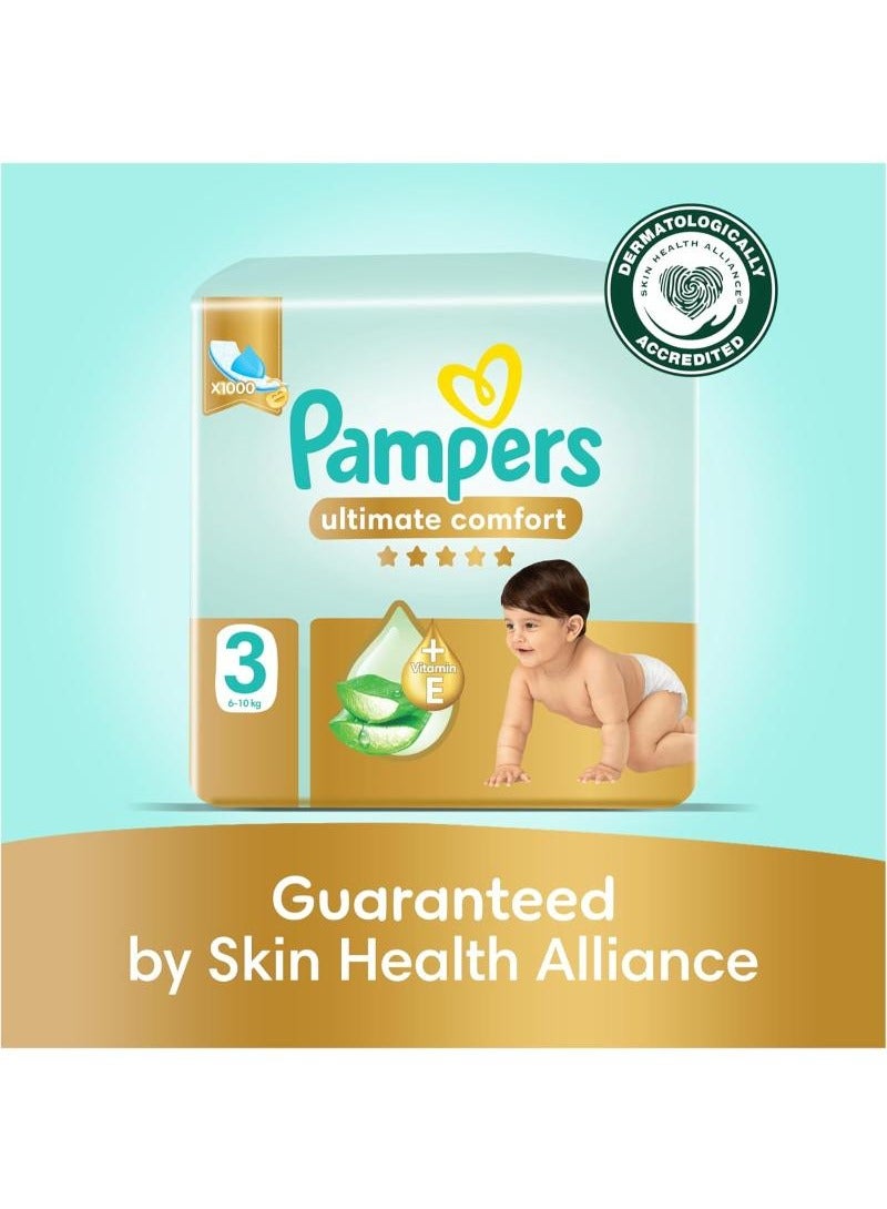 Ultimate Comfort Size 3 6-10kg Taped Diapers Lotion Infused With Aloe Vera And Vitamin E Giga Box