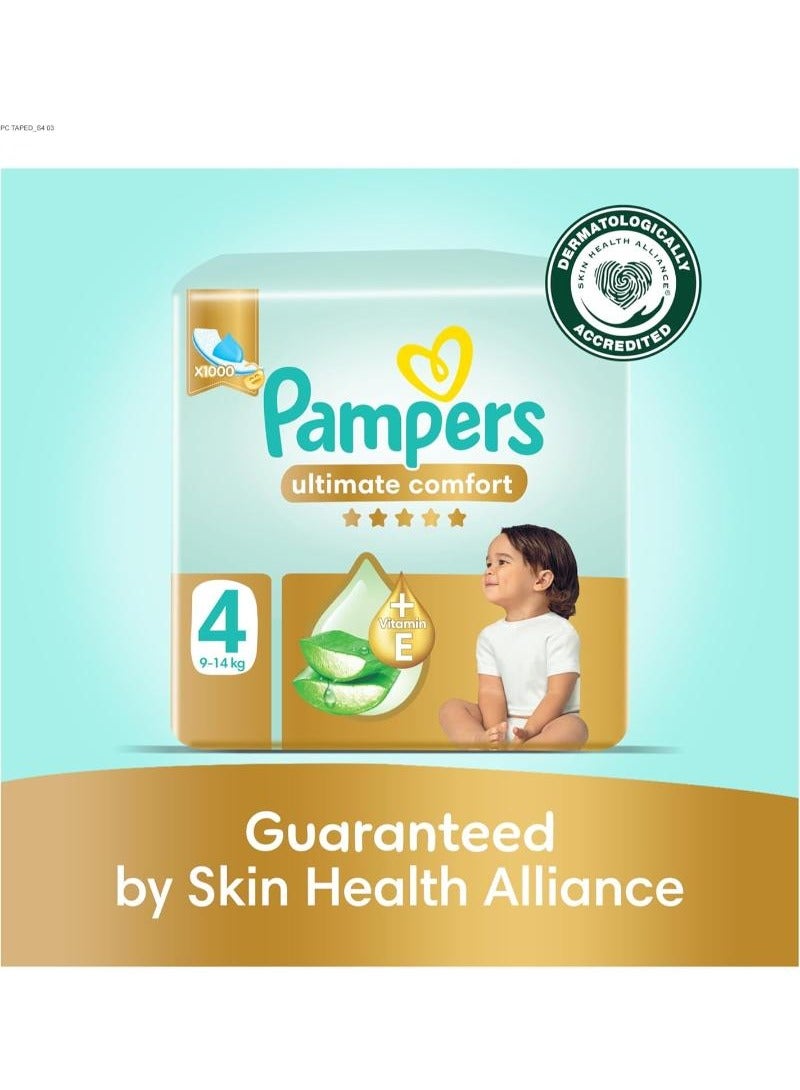 Ultimate Comfort Size 4 9-14kg Taped Diapers Lotion Infused With Aloe Vera And Vitamin E Giga Box