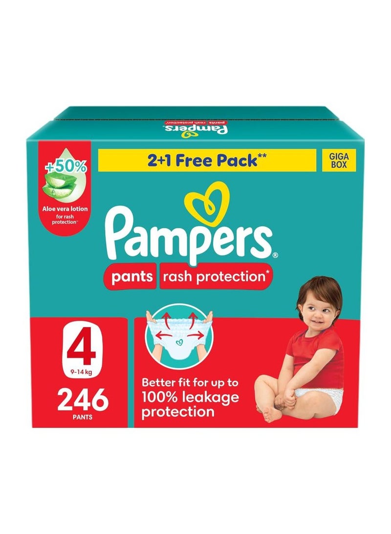 Rash And Leakage Protection Size 4 9-14kg Pants Diapers With Aloe Vera Lotion Giga Box