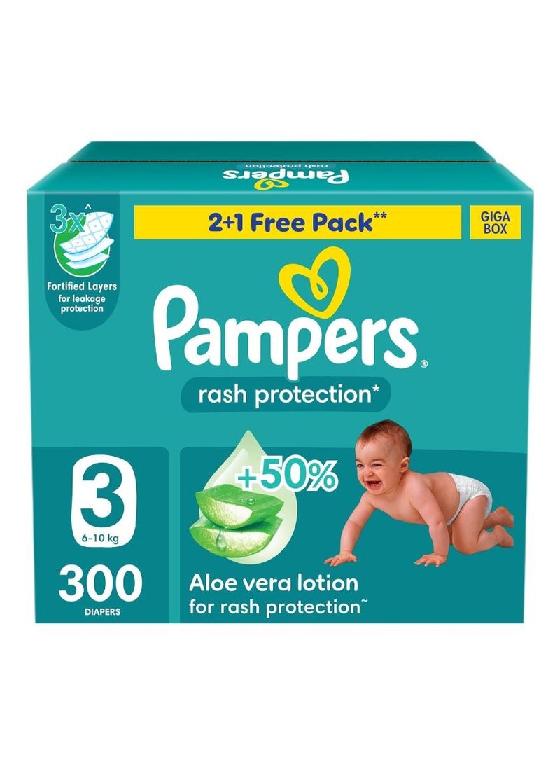 Rash Protection Size 3 6-10kg Taped Diapers With Aloe Vera Lotion And 3x Fortified Layers For Leakage Giga Box