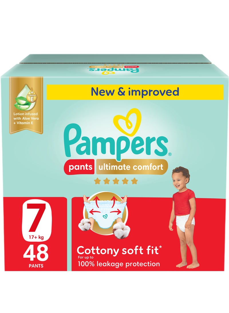 Ultimate Comfort Pants Diapers Size 7 17+kg Lotion Infused With Aloe Vera And Vitamin E - 48 Count