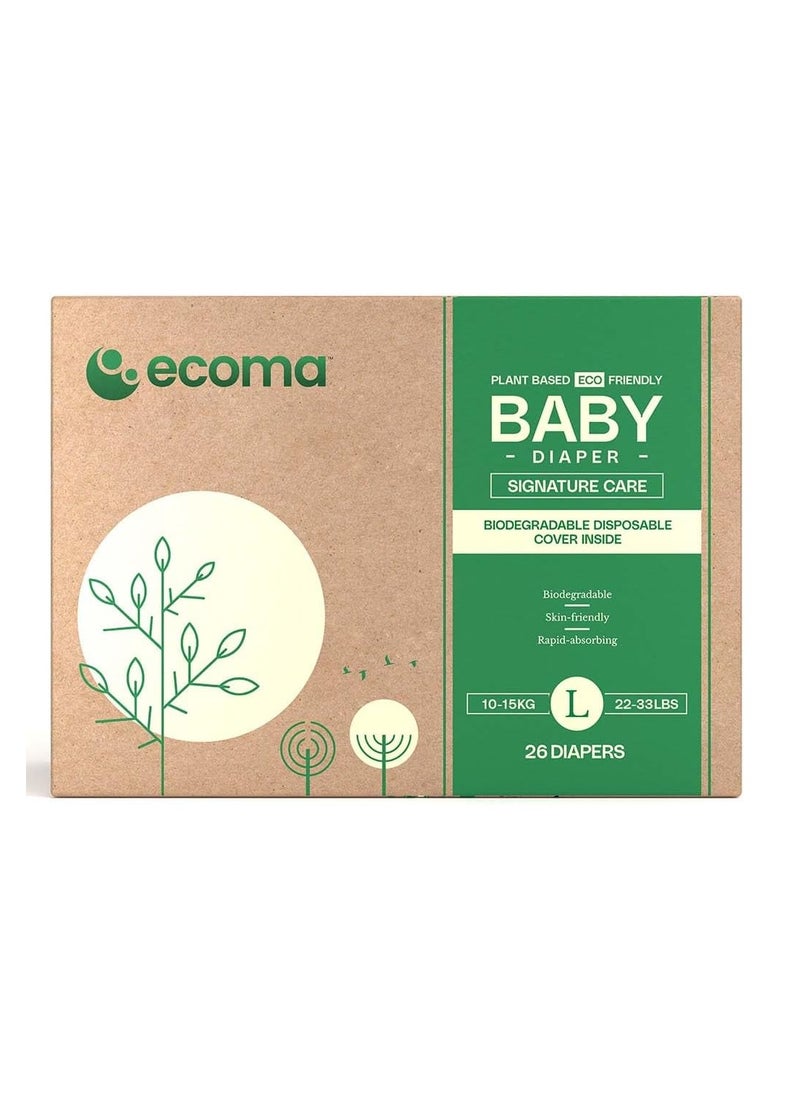 Plant Based, Hypoallergenic Baby Diapers Size 4(10-15Kg), Large | Chemical Free | Day & Overnight | Luxuriously Soft | Suitable for Sensitive Skin | Unscented | Hygienically Sealed | 45% plant based