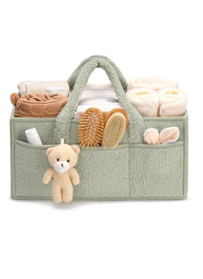 Baby Diaper Storage Box, Baby Storage Basket for Diaper Changing and Baby Wipes, Baby Shower Gifts, Car Storage Box, Nursery Diaper Storage Box, Portable Diaper Storage Box