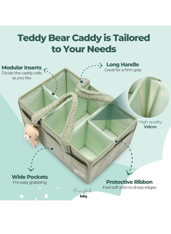 Baby Diaper Storage Box, Baby Storage Basket for Diaper Changing and Baby Wipes, Baby Shower Gifts, Car Storage Box, Nursery Diaper Storage Box, Portable Diaper Storage Box