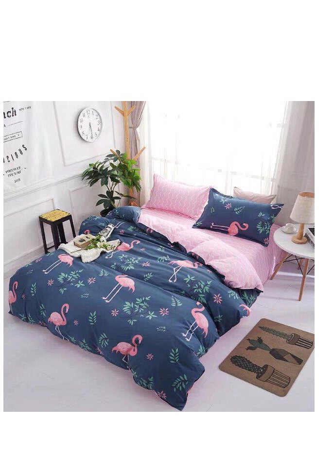 Single Size 4Pcs Comforter  set 160x210cm , fitted sheets size (120x200)+30cm Cotton and polyester  Cartoon character