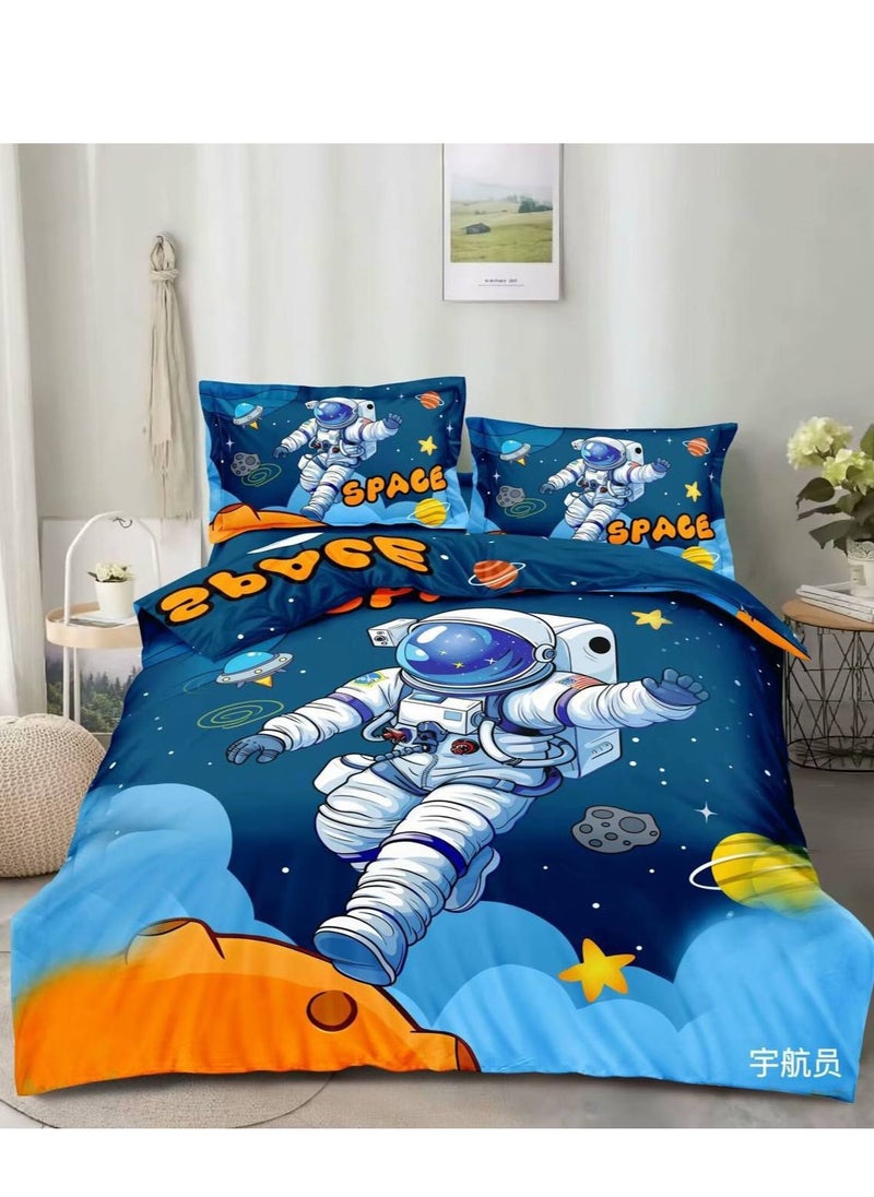 Single Size 4Pcs Comforter  set 160x210cm , fitted sheets size (120x200)+30cm Cotton and polyester  Cartoon character