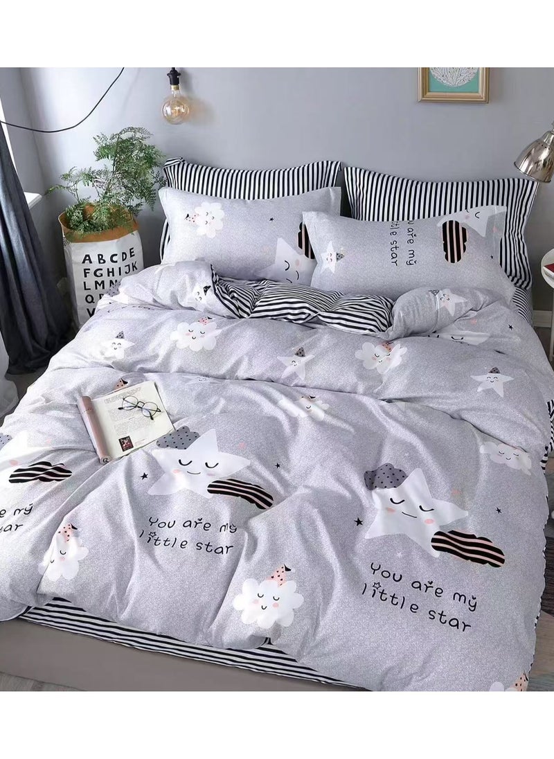 DUOMA HOME single size160*210cm duvet cover set ,4pcs set with fit sheet and 2 pcs pillow cases