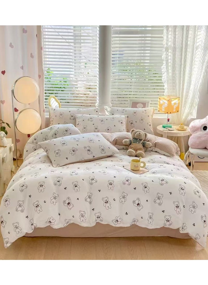 DUOMA HOME single size160*210cm duvet cover set ,4pcs set with fit sheet and 2 pcs pillow cases