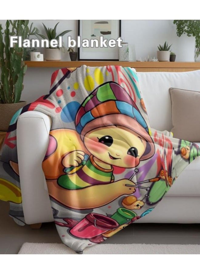 Children's or student cartoon flannel thin blanket (warm and comfortable, suitable for sleep, games) 100cm*150cm - 178
