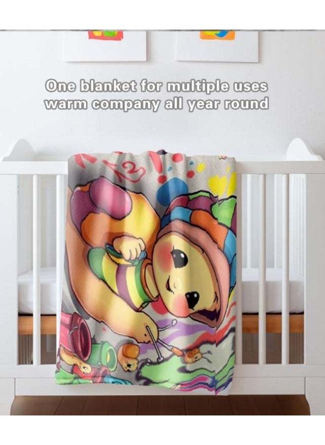 Children's or student cartoon flannel thin blanket (warm and comfortable, suitable for sleep, games) 100cm*150cm - 178